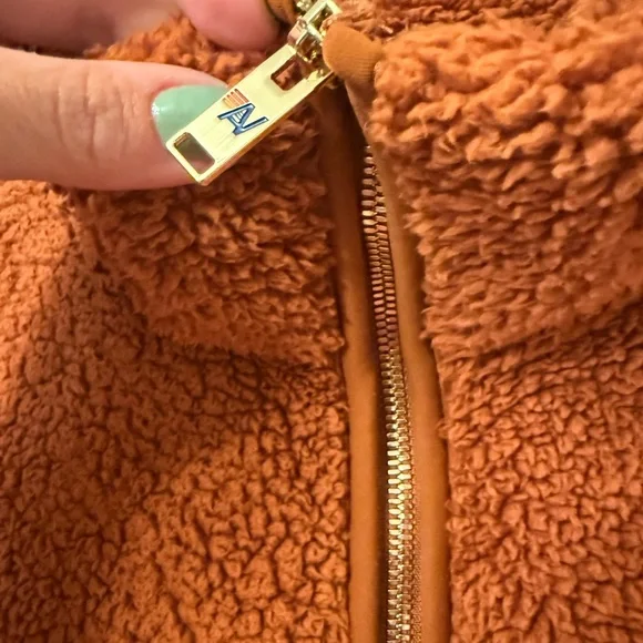 Aviator Nation Teddy Unisex Half Zip - Whiskey - Picture 7 of 7